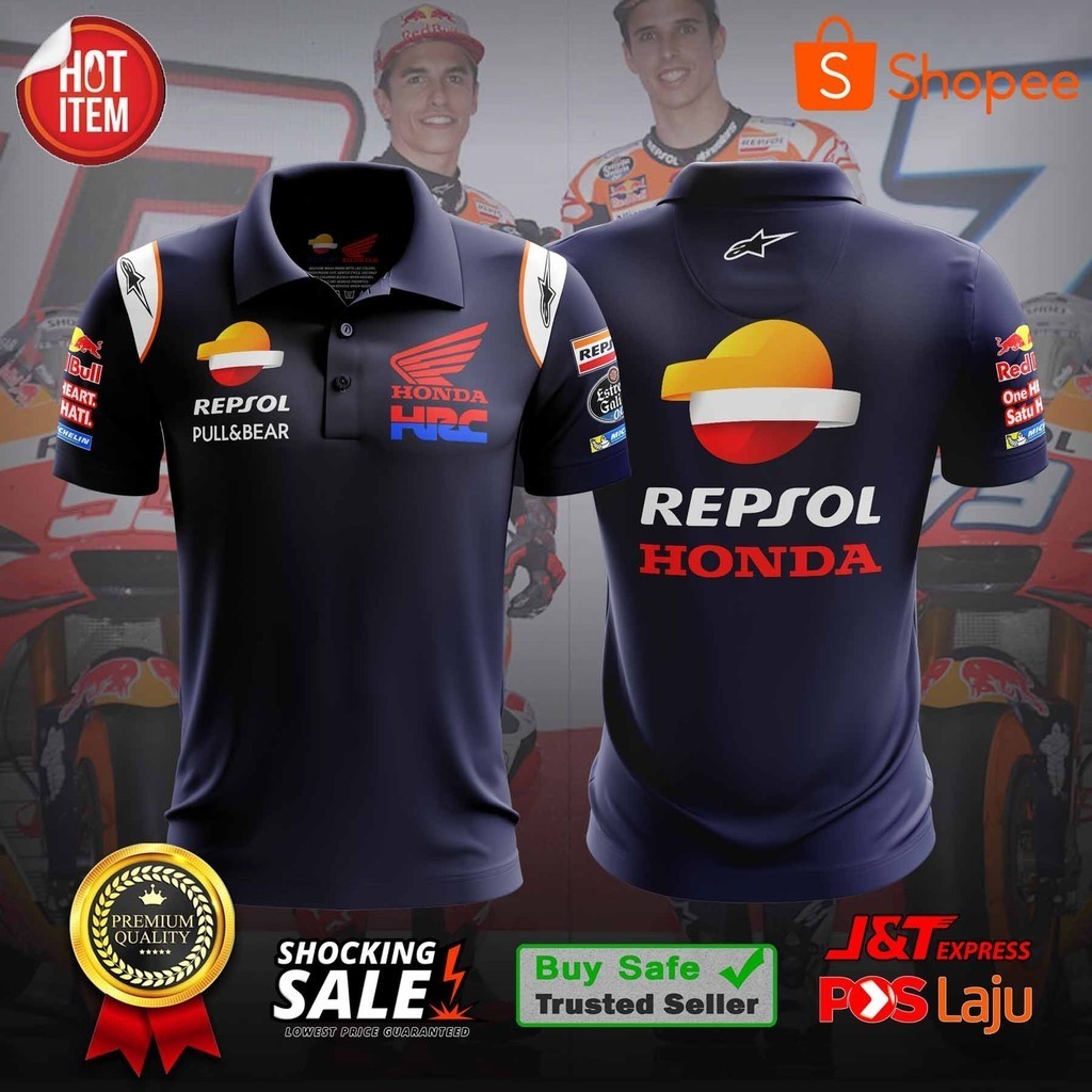 [[熱賣]] T 恤 Polo MotoGP Honda Repsol team Crew -白色/海軍藍