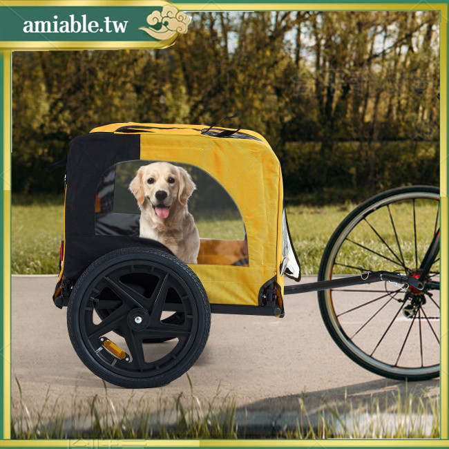 Ami 可折疊狗自行車拖車,帶 16 英寸車輪的寵物自行車拖車,容量高達 88 磅,內部皮帶,防滑