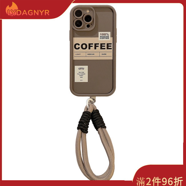 Dagnyr 手機殼帶 COFFEE Words 防滑全方位保護智能手機保護套帶掛繩兼容
