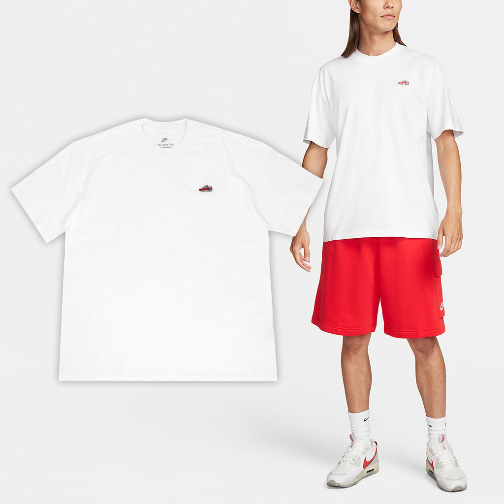Nike 短袖 NSW 男款 白 短T 寬鬆 刺繡 Air Max1  [ACS] FQ3763-100