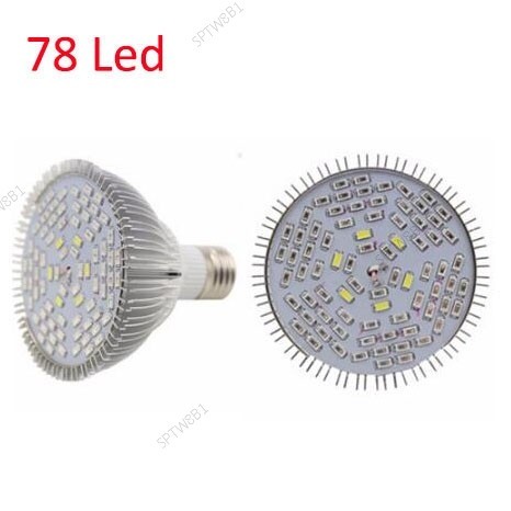 78 Led 植物生長燈燈泡 E27 Crowing Light 鋁用於水培蔬菜系統種植箱帳篷 TW8B1