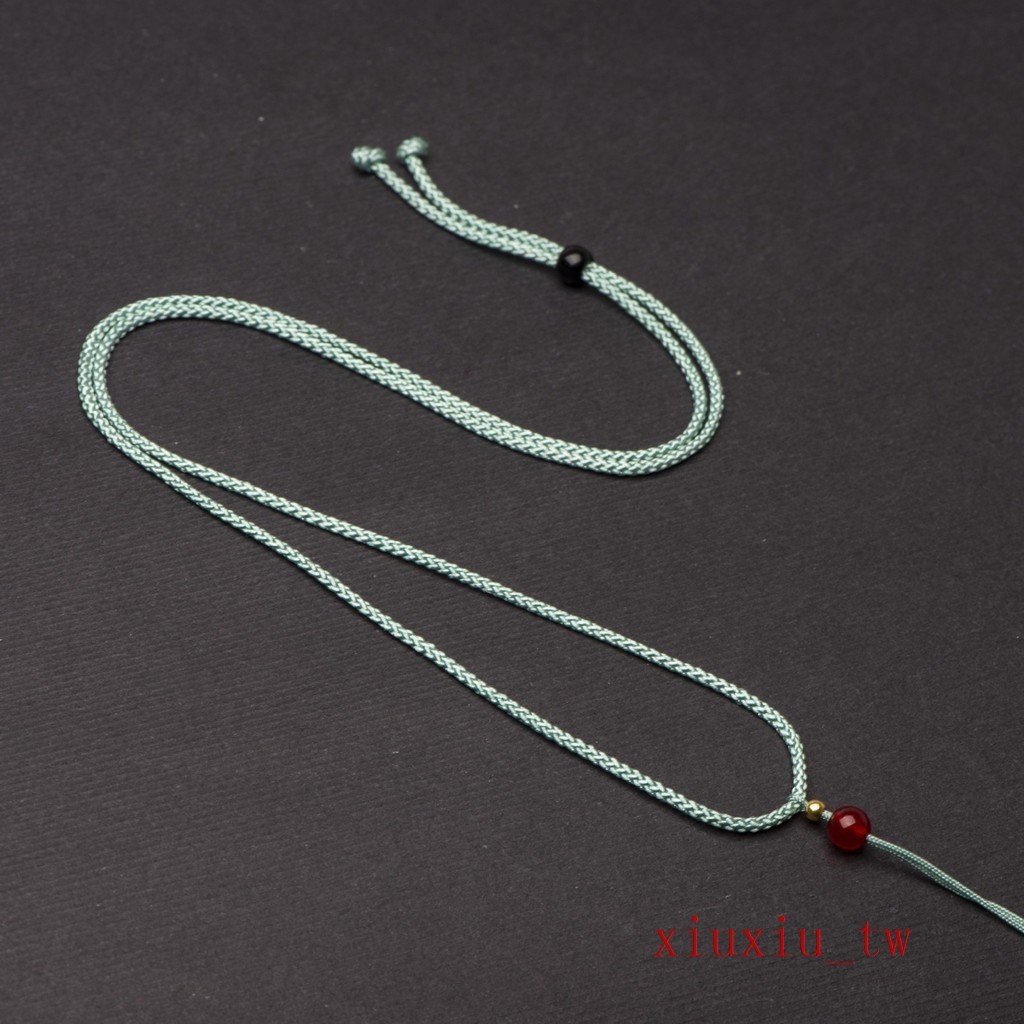 【需2條起拍】細款項鍊繩紅珠子手工佛吊飾繩子瑪瑙蜜蠟飾品掛繩