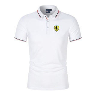 法拉利短袖男士極球襯衫高品質商務休閒高爾夫網球