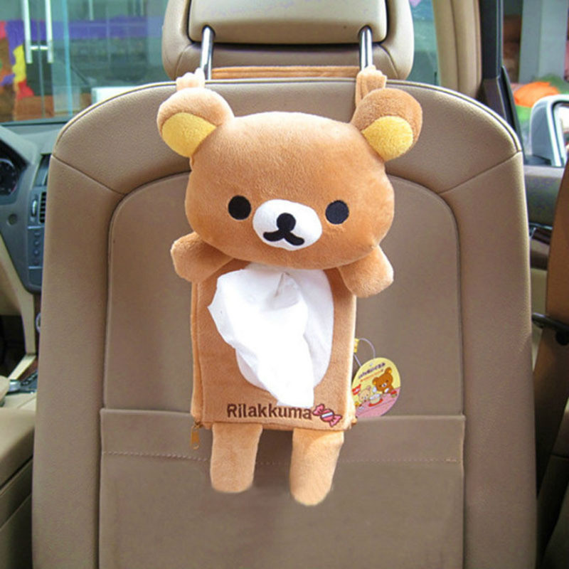 【OMG】 拉拉熊娃娃 娃娃 可愛熊娃娃 拉拉熊 拉拉熊娃娃汽車紙巾盒車用 車用椅背掛式紙巾盒 卡通掛袋 車用椅背紙巾抽