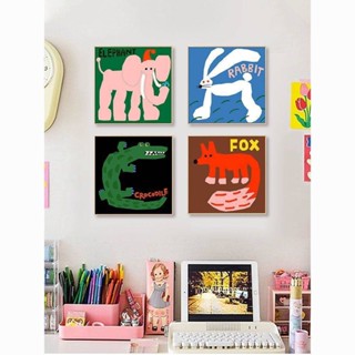 30x30x0.9cm 搞笑抽象動物多巴胺藝術裝飾畫客廳臥室兒童房佈置掛畫牆海報牆藝術畫背景牆掛畫