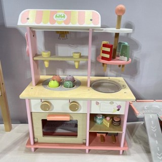 兒童迷你冰淇淋甜品店 小攤過家家玩具 女孩木質玩具 模擬冰淇淋機棒冰