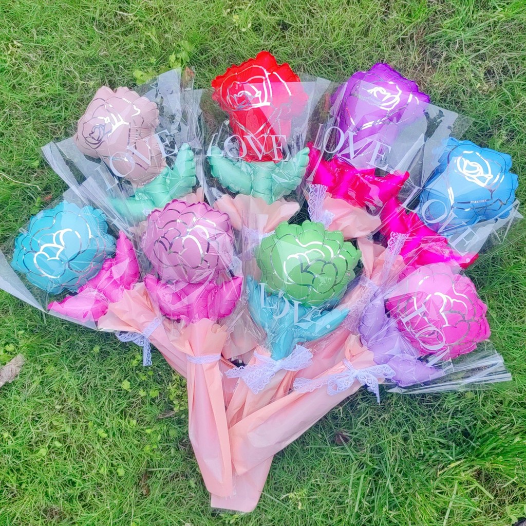 玫瑰花 氣球花束 康乃馨花束花朵情人節花束母親節禮物520表白婚房佈置裝飾禮物