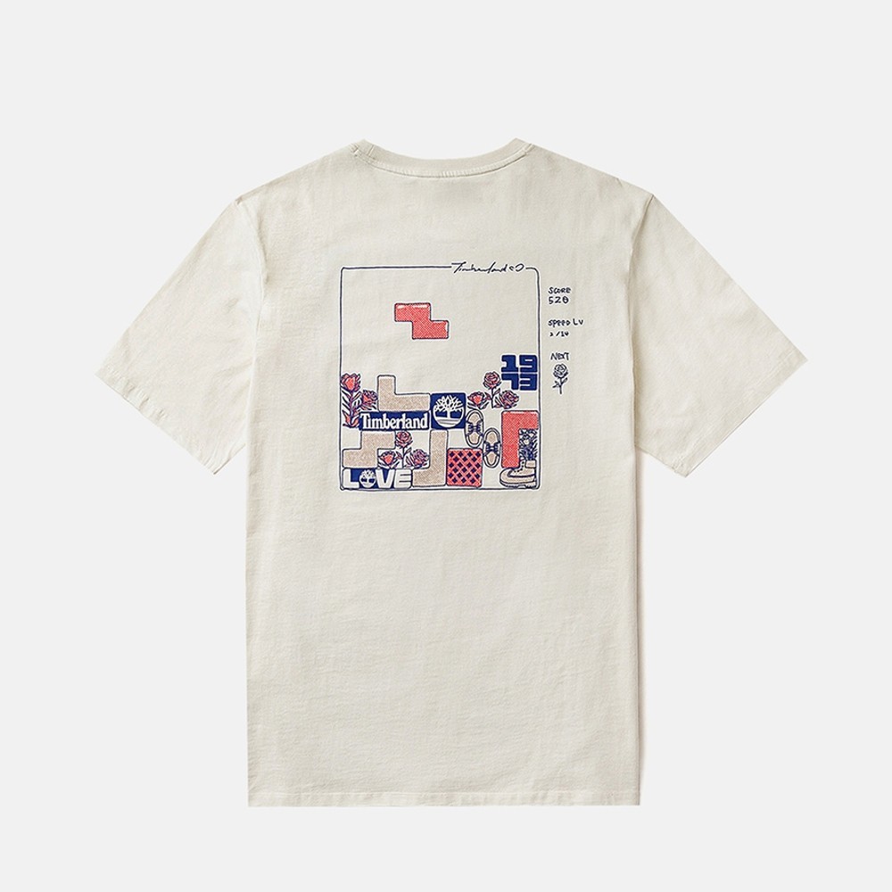 Timberland 中性復古白背後圖案情侶款短袖T恤|A66BBCM9