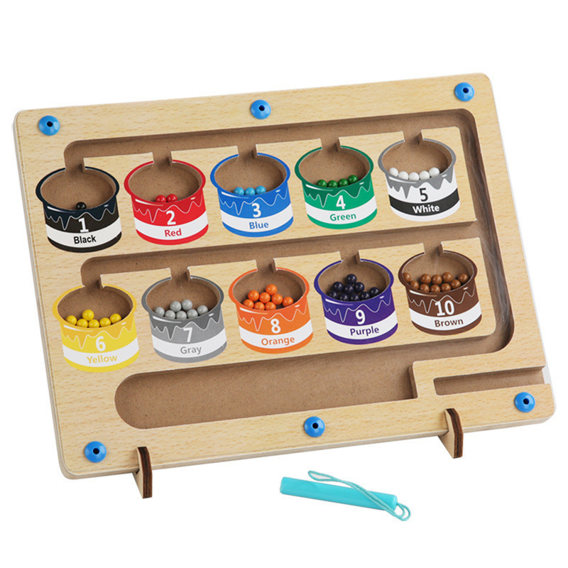 兒童玩具 磁性計數運算玩具 顏色分類積木 磁筆走珠移位遊戲 益智早教玩具