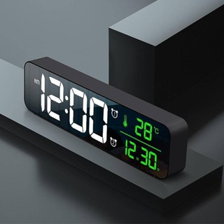 新款LED鬧鐘 鏡面 溫度顯示 大數字 電子鐘 萬年曆 座鐘