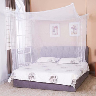 4 角蚊帳王子花邊海報床上用品天篷網全尺寸網黑色床上用品家居裝飾