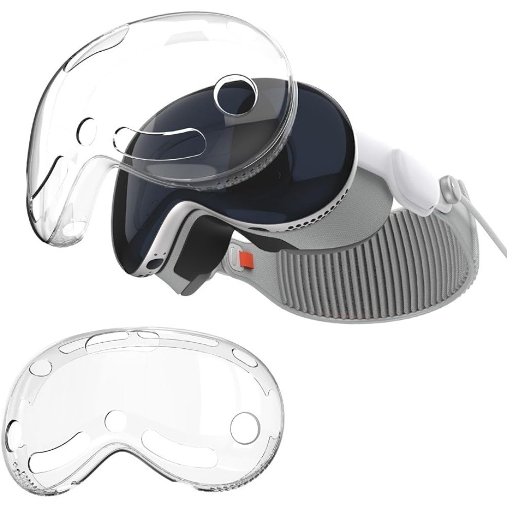 Apple Vision Pro 保護套,TPU 透明保護套防刮防震輕便透明 VR 耳機配件
