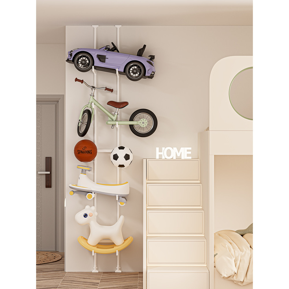 兒童車置物架 頂天立地客廳卧室多層掛自行車滑板籃球玩具車收納架