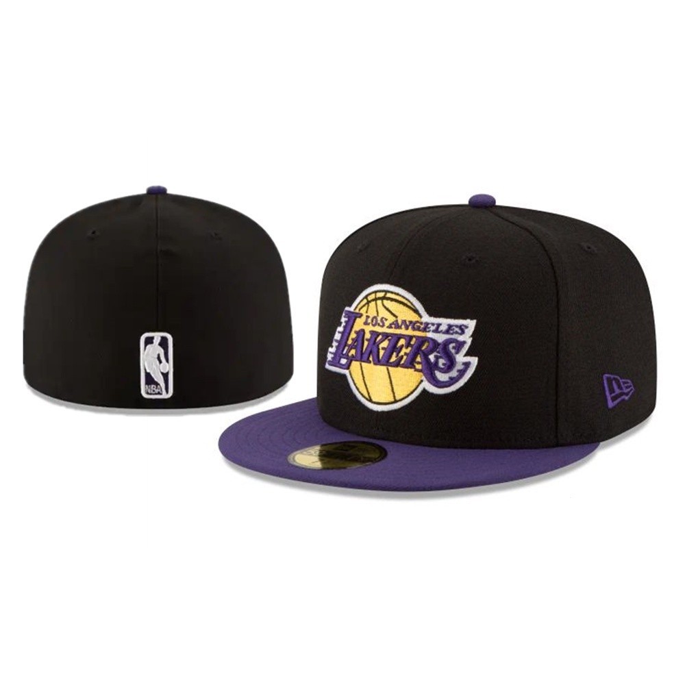 高品質 NBA _ 洛杉磯湖人隊合身帽子男式女式 59Fifty 帽子全封閉合身帽運動刺繡帽子帽子