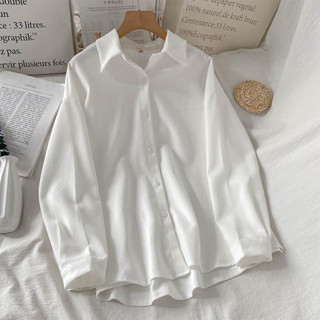 【LININ】春季長袖襯衫女 新款打底上衣 長袖上衣 白色襯衫