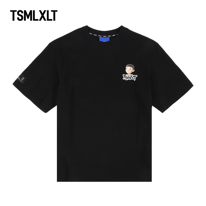TSMLXLT1號系列黑色短袖潮流個性印花上衣男女同款T恤311