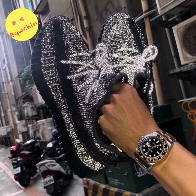 高品質 ADIDAS YEEZY BOOST 350 V2 Black 黑滿天星 全黑 滿天星 椰子跑步鞋 FU9007