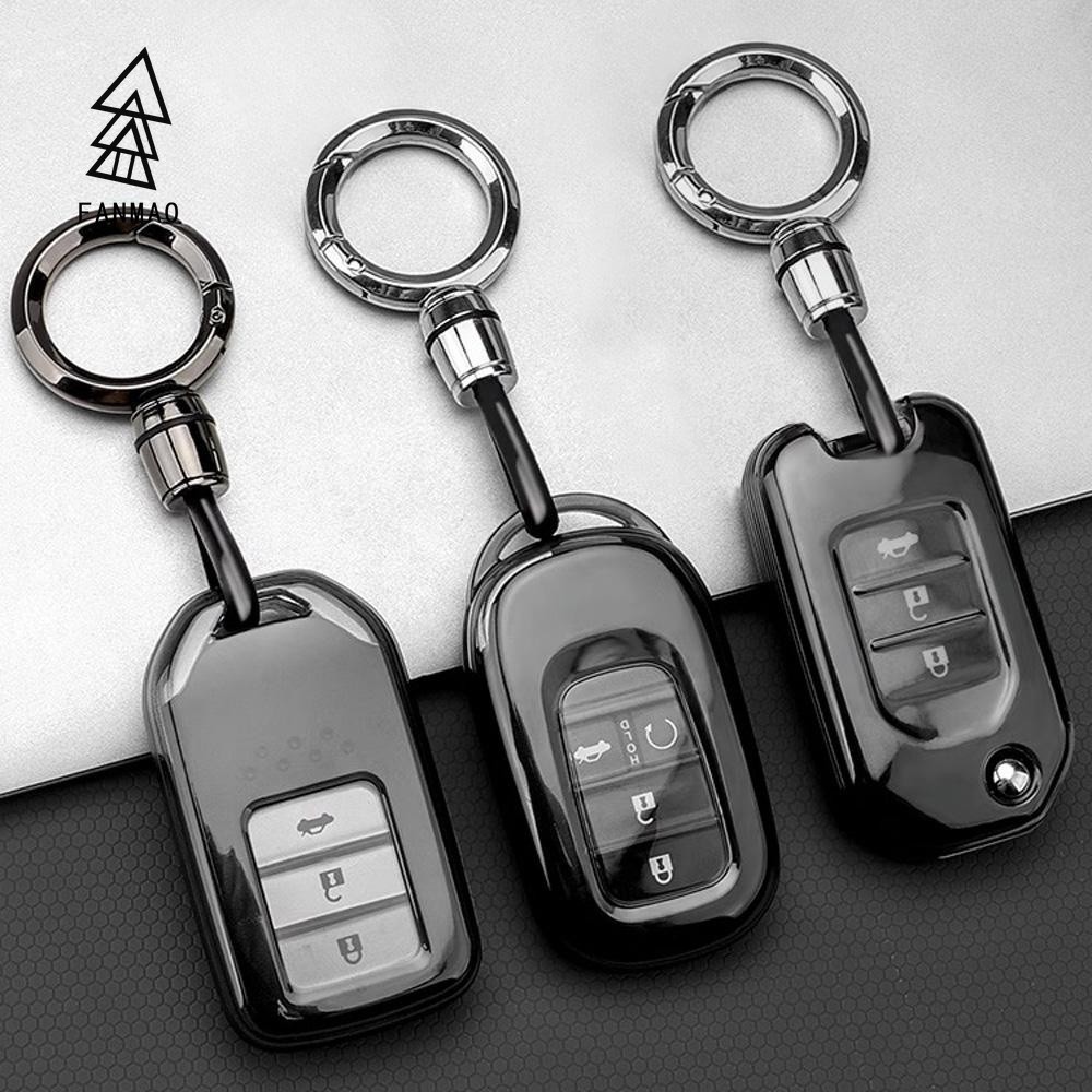 HONDA Fanmao TPU 遙控汽車鑰匙包適用於本田思域雅閣 Vezel Fit CRV Hrv Crz Hrv