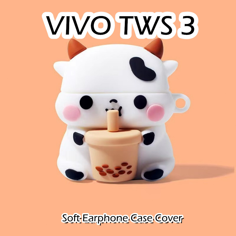 【高品質】適用於 Vivo TWS 3 保護套情侶可愛卡通造型軟矽膠耳機套保護套 NO.2