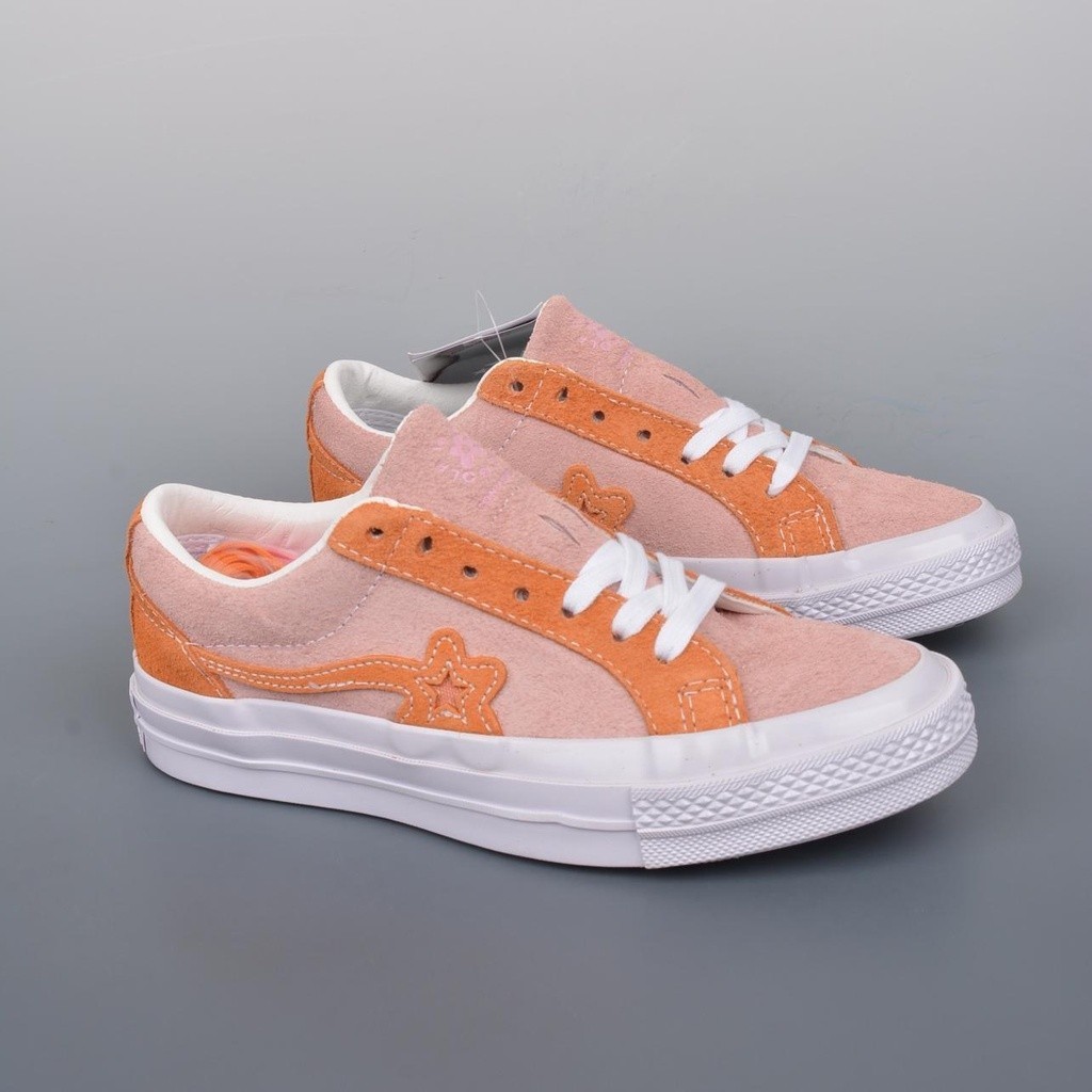 匡威 Converse One Star X Golf le Fleur 低幫休閒帆布鞋運動鞋女式男式橙色