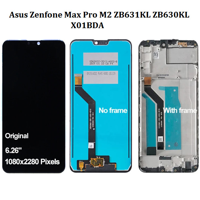 帶框架適用於華碩 Zenfone Max Pro M2 ZB631KL ZB630KL X01BDA 液晶顯示器帶觸摸屏