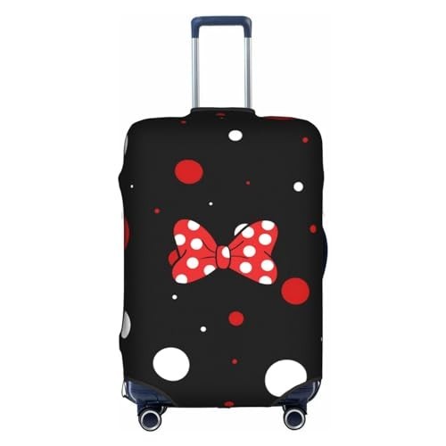 紅色白色斑點領結彈性行李套旅行箱保護套適合 29-32 英寸行李箱顏色 36