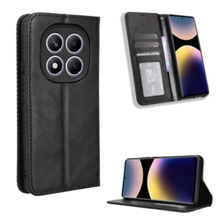 復古 掀蓋殼 紅米 Redmi Note 14 Pro 4G 手機殼 磁吸 支架 插卡 保護殼 翻蓋皮套