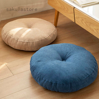 Skl 風格圓形實心座墊冥想天鵝絨織物靠墊沙發枕頭床枕頭地墊