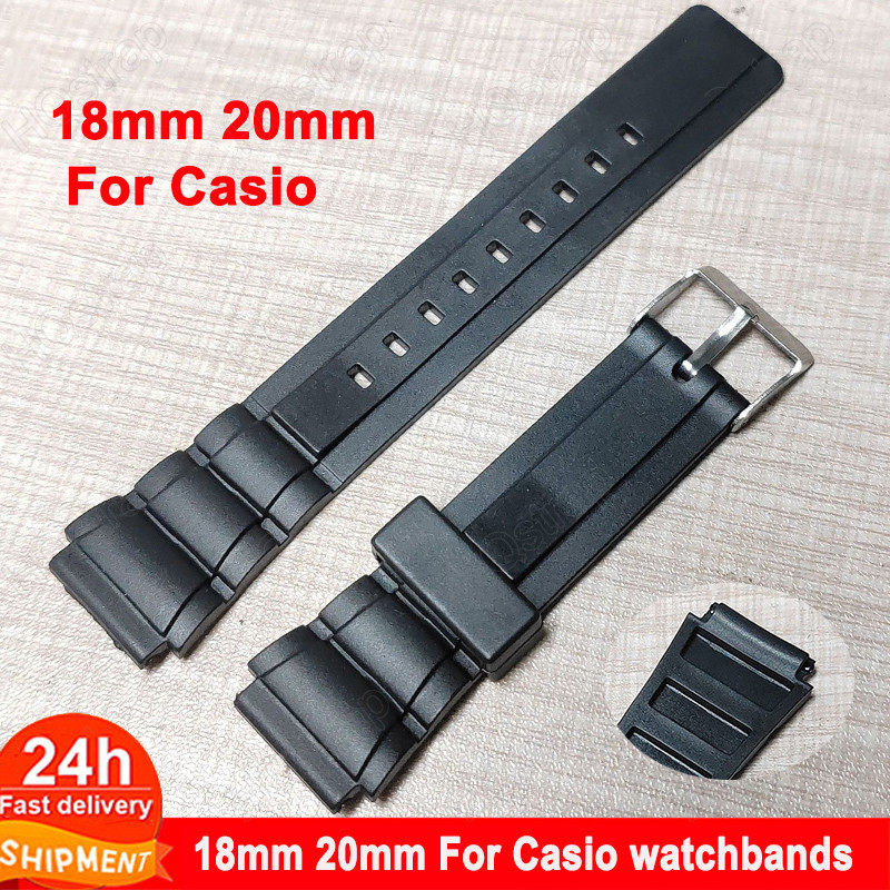 Pvc 軟錶帶適用於卡西歐錶帶 18 毫米 20 毫米男士手錶防水女士手鍊手錶配件