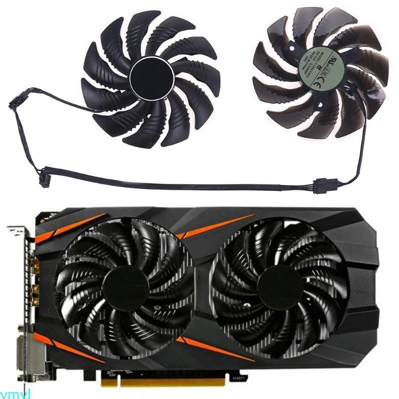 Ymyl 1 2 個 88 毫米 T129215Su 4Pin 散熱風扇適用於技嘉 GeForce GTX1060 16