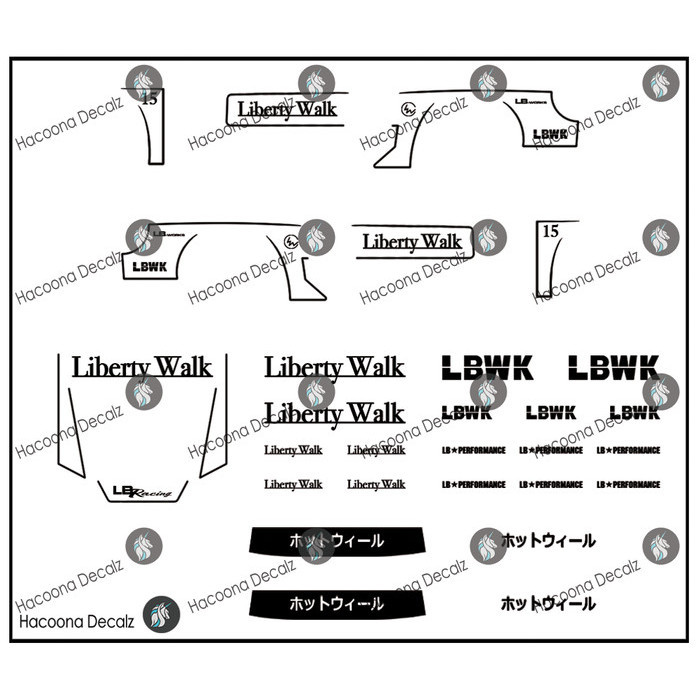 Lbwk Liberty Walk S15 黑色字體水貼花