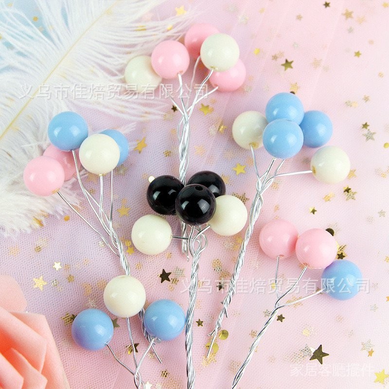 新款珍珠熱氣球蛋糕烘焙裝飾插旂插排插卡鐵絲氣球創意甜品臺裝扮 YRZP