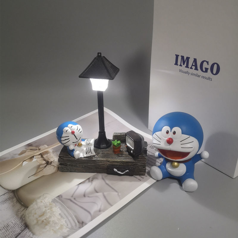 現貨創意小夜燈擺件哆啦A夢機器貓禮物同學送男女生飾品桌面臥室寢室