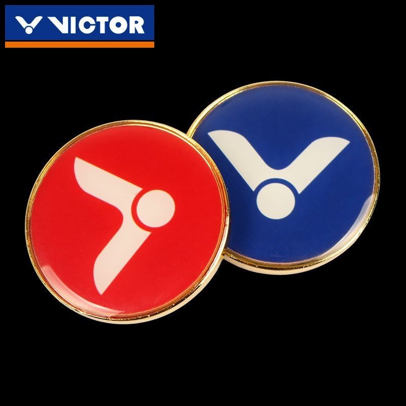 勝利裁判挑邊器羽毛球足球選邊工具紅黃牌圓形彩色選邊分邊器藍色 LQVZ