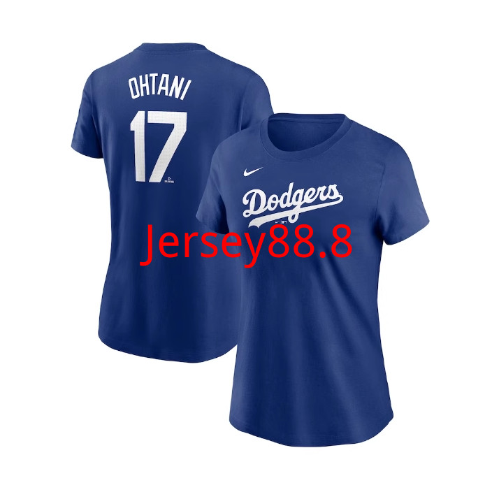 女士最新款#17大谷翔平T恤LA洛杉磯道奇隊Ohtani遊騎兵美國棒球短袖T恤上衣