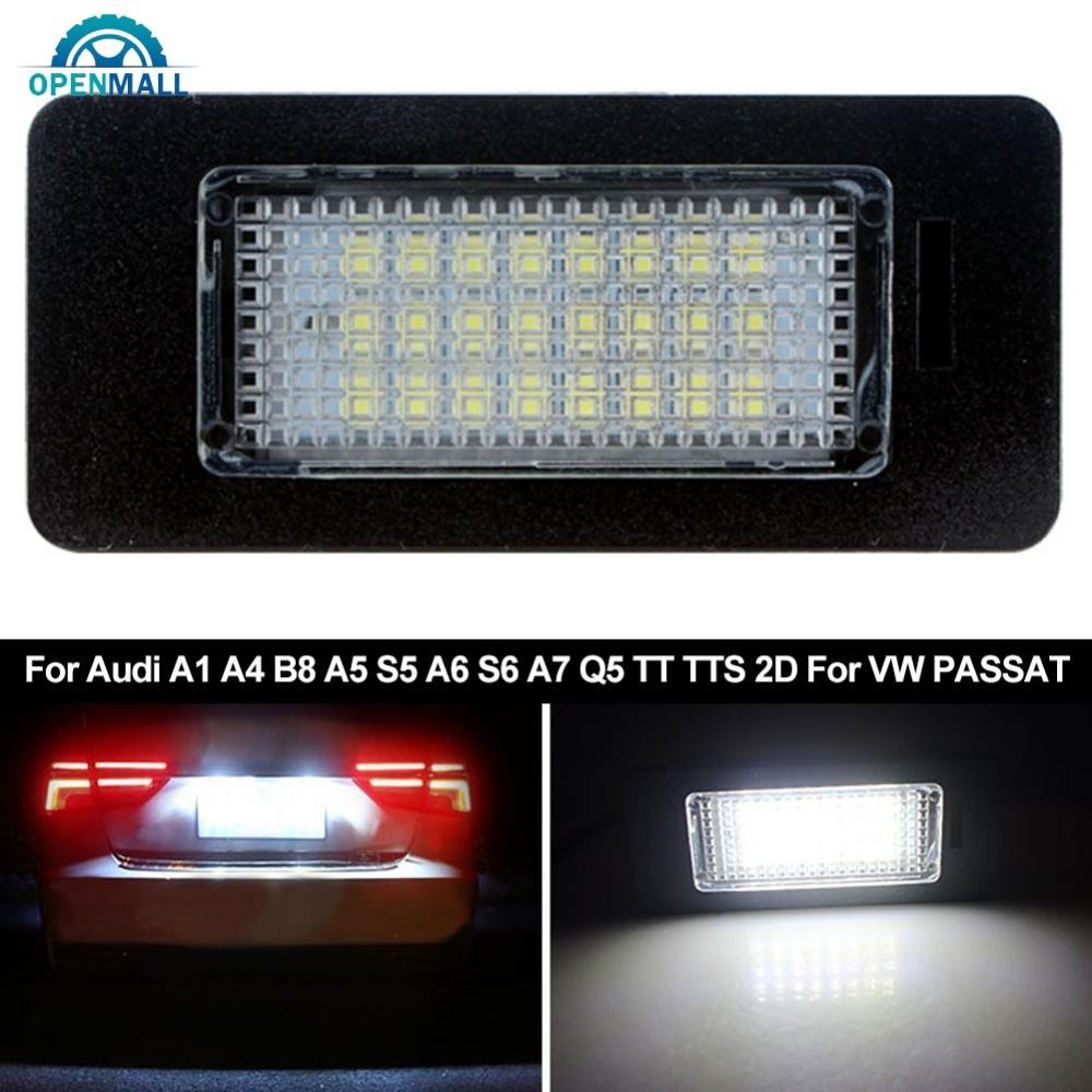 Openmall 1PC 汽車 Canbus LED 牌照燈總成替換白色適用於奧迪 A1 A4 B8 A5 S5 A6