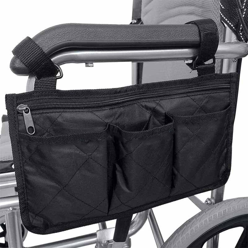輪椅側邊收納袋側掛包電動輪椅配件掛物兜多功能嬰兒車扶手收納袋
