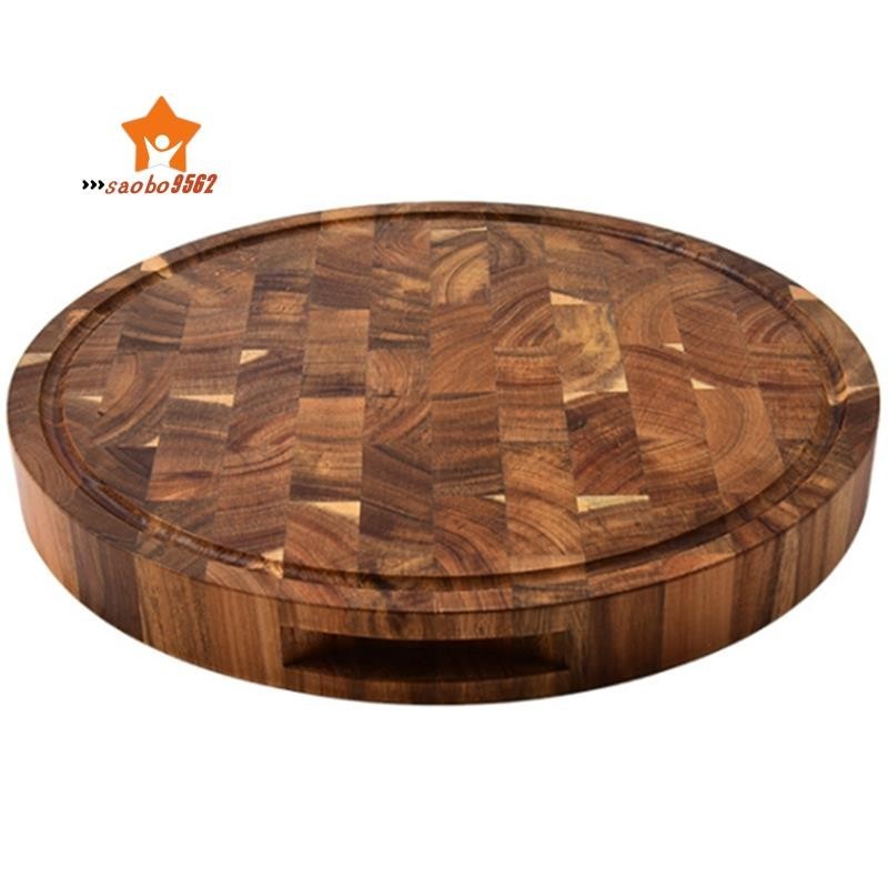 相思木端紋砧板木製屠夫塊切肉木厚板圓形木砧板
