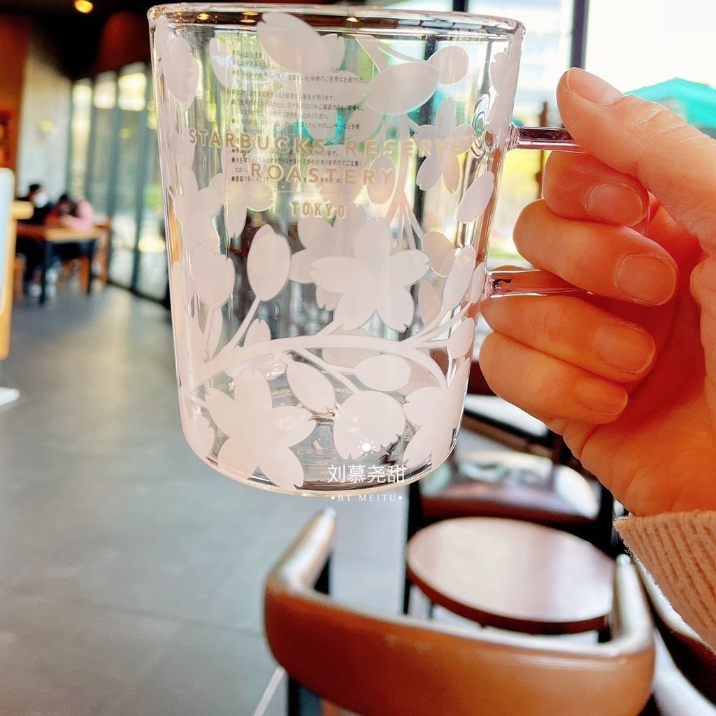 【現貨】日本星巴克杯 2022中目黑工坊店櫻花限定馬克杯 玻璃杯 滿印櫻花盃