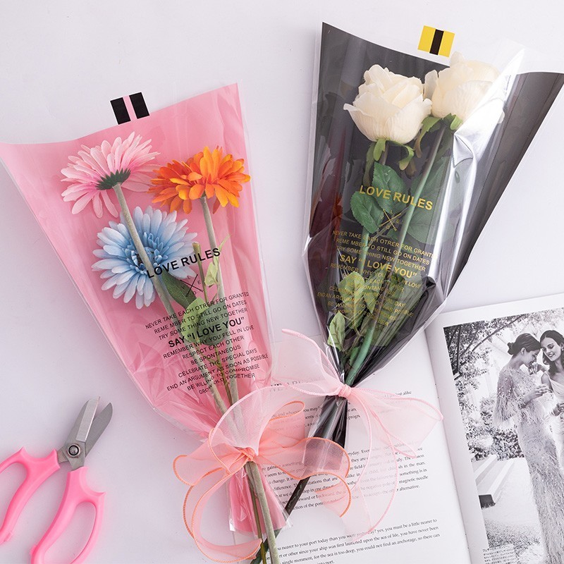 【現貨】【鮮花包裝】38女神節 鮮花花束包裝袋 多支花束包裝 玫瑰花單支花袋 花店資材手工