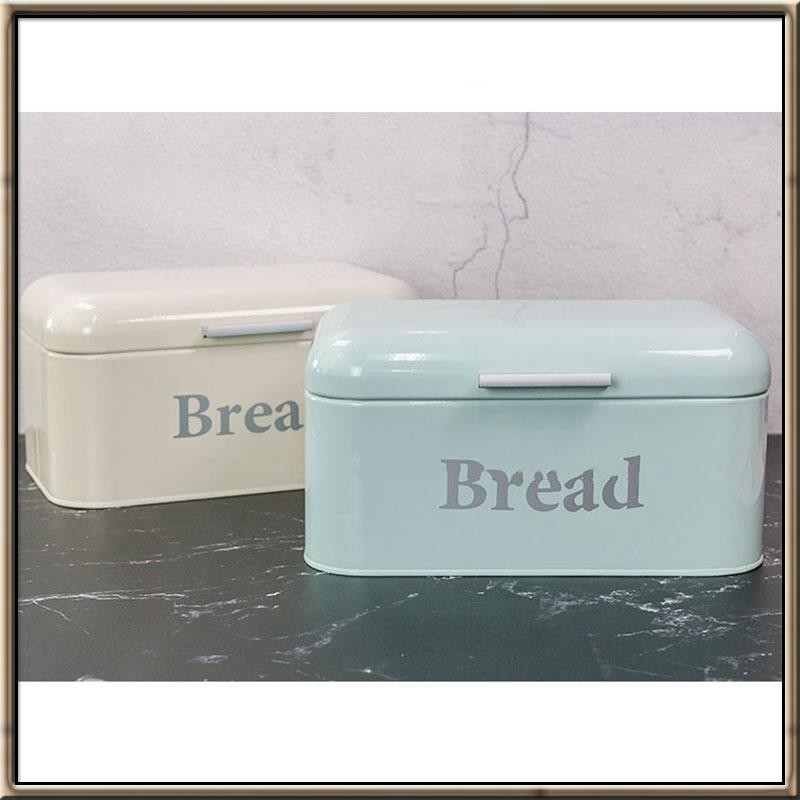 復古麵包盒櫥櫃鐵製零食盒桌面整理防塵收納盒儲物箱食物廚房架子裝飾
