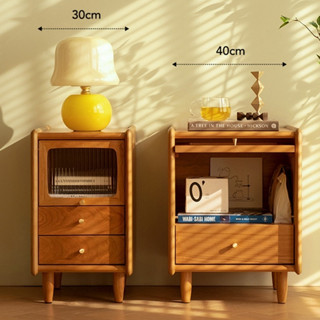 『One home』簡易實木床頭櫃窄型小尺寸抽屜櫃日式簡約卧室床頭收納沙發邊櫃