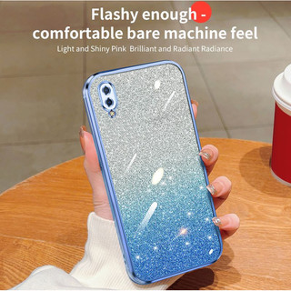 手機殼華為y7pro2019 DUB-LX2 DUB-AL20 DUB-AL00 DUB-TL00手機殼彩色漸變閃粉電鍍