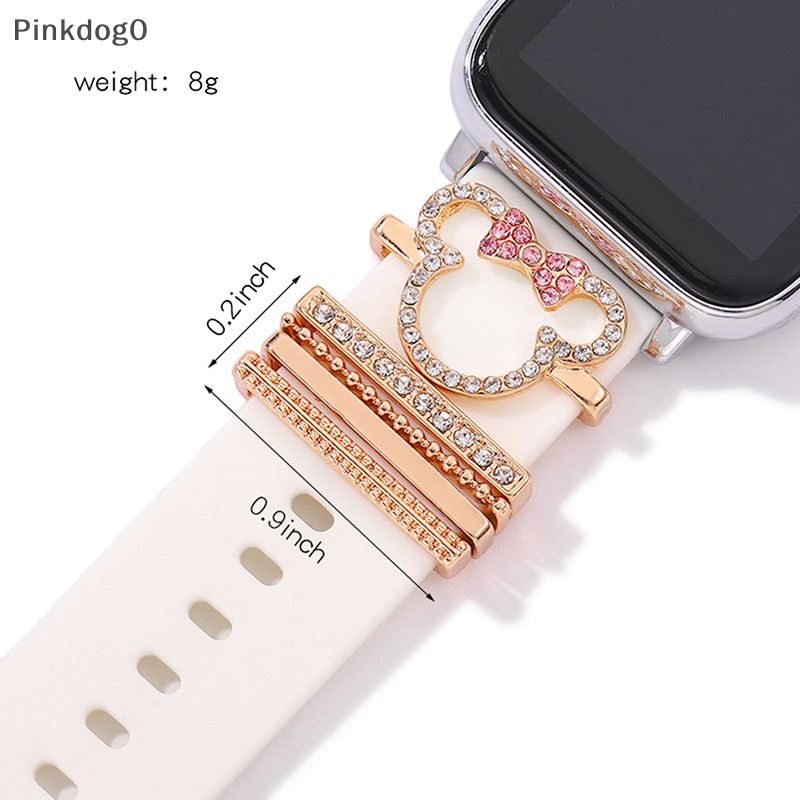 Pi 1 套 Hello Kitty 錶帶鑽石鑲嵌裝飾扣適用於 Apple Watch og