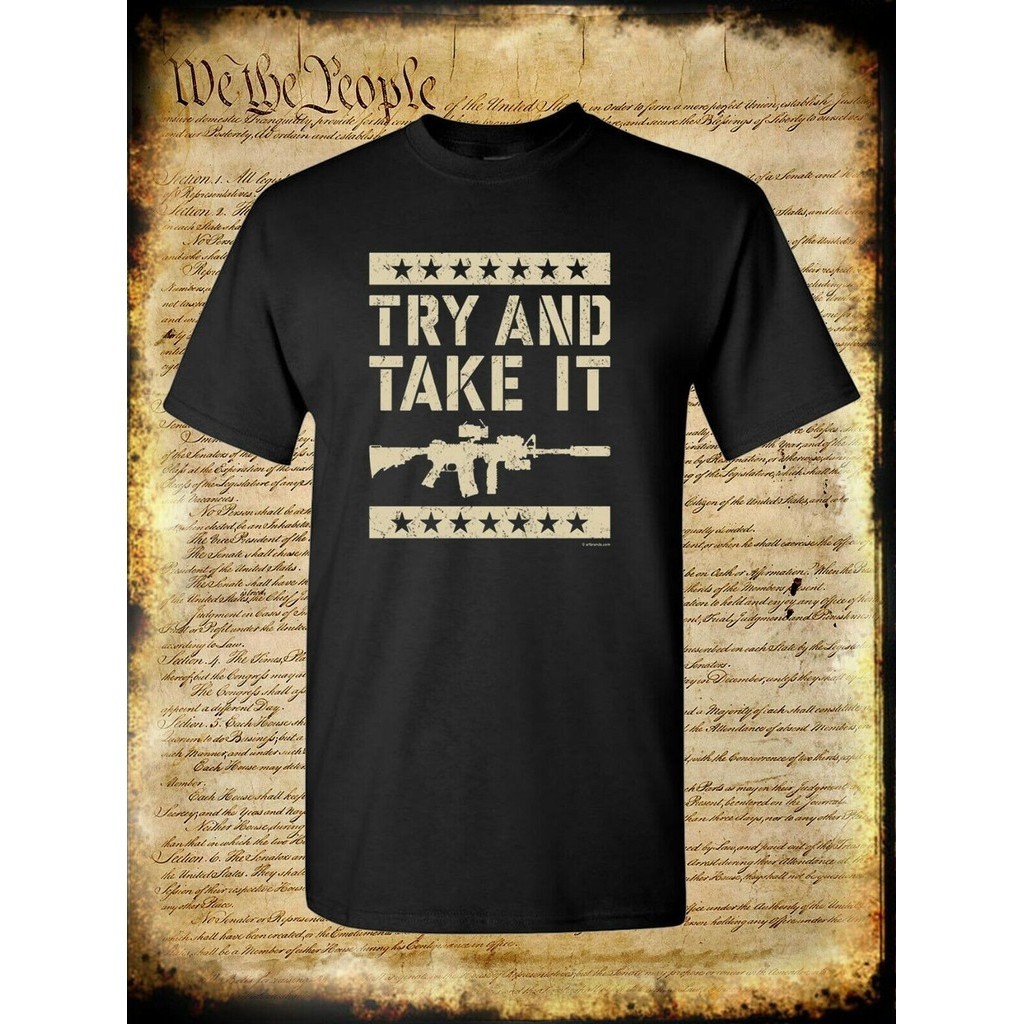 試試和 Take It AR-15 T 恤第 2 次修正職業槍權美國自由軍事