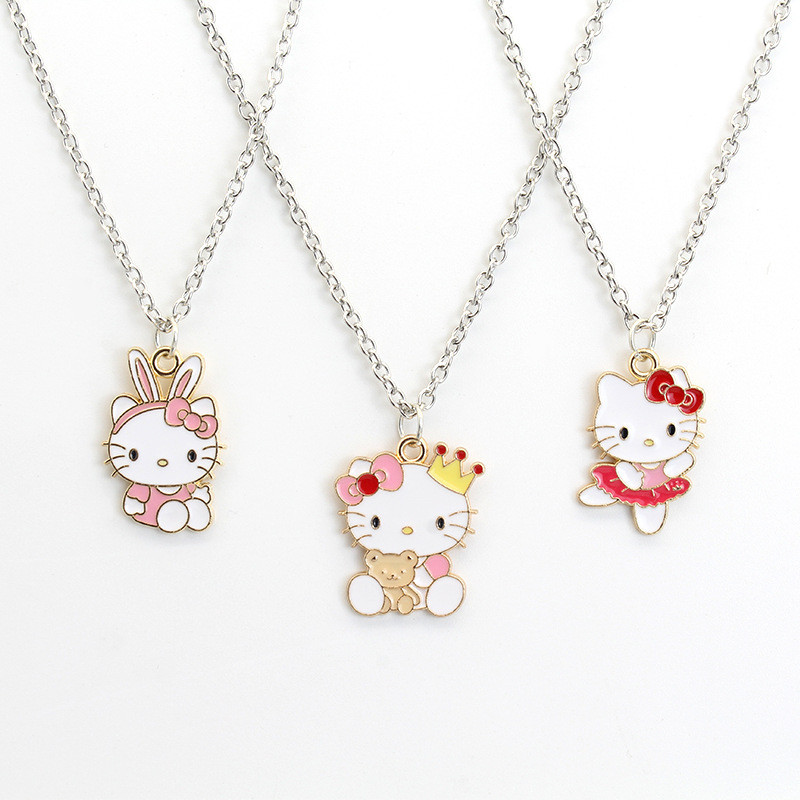 可愛卡通 Hello Kitty 合金項鍊飾品適合女孩