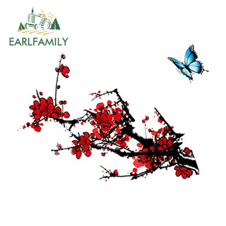 EARLFAMILY 13 釐米櫻花汽車貼紙乙烯基防水貼花適用於摩托車窗戶頭盔不倒翁時尚防曬裝飾