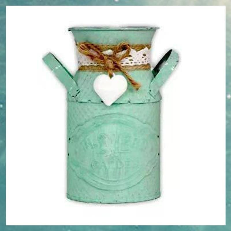 (W J N P )復古破舊別緻花瓶錫壺金屬婚禮家居裝飾