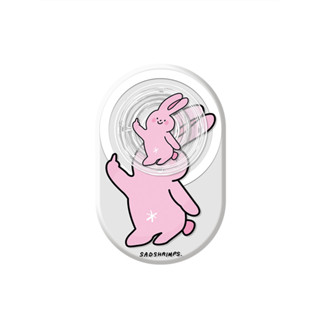 Magsafe強磁啪嗒磁吸手機支架氣囊摺疊伸縮新可愛卡通 調皮小粉兔