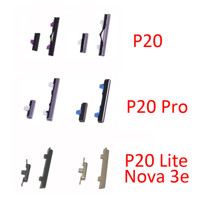 適用於華為 P20 Lite 的華為 P20 Pro 原裝手機外殼框架外部開關側鍵的新電源音量按鈕